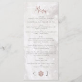 Faux d'hiver Rose Gold Snowflakes Mariage Menu (Devant)