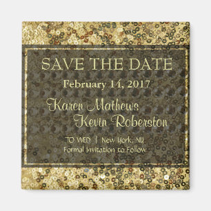 Faux Diamond and Gold Glitter look Magneet