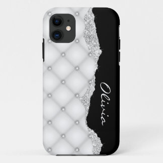 Faux Diamond Cristals Quilted iPhone 11 Hoesje