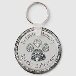 Faux Diamond Paw Print Sleutelhanger