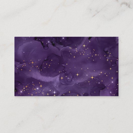 Faux Diamond Rhinestone Paarse Celestial Visitekaartje (Achterkant)