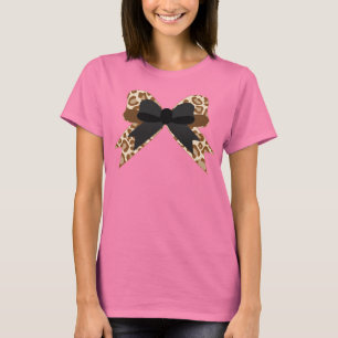 Faux dierenprint strik t-shirt