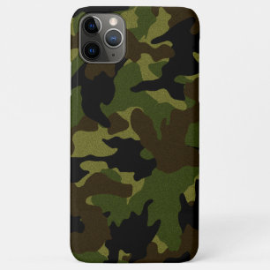 Faux doek groen camo militaire camouflagepatroon iPhone 11 pro max hoesje