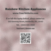 Faux donkerroze metallic sticker (Voorkant)