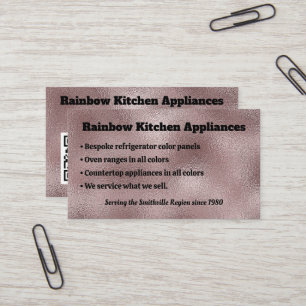 Faux donkerroze metallic visitekaartje