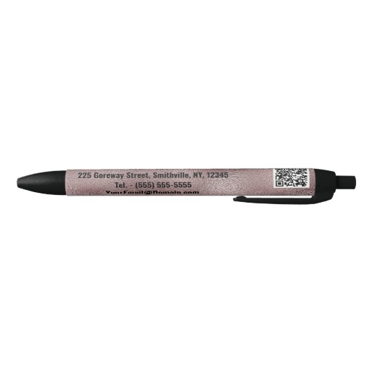 Faux donkerroze metallic zwarte inkt pen (Bodem)