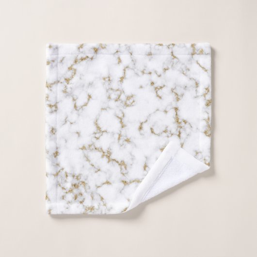 Faux d'or et marbre gris (Gant de toilette)