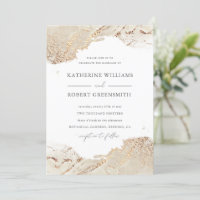 Faux d'or texturé Foil Elégant mariage invitation