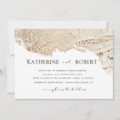 Faux d'or texturé Foil Faire-part de mariage moder (Devant)