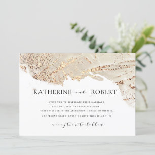 Faux d'or texturé Foil Faire-part de mariage moder