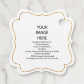 Faux doré Trim, Étiquettes cadeaux carrées fantais (Dos)