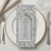 Faux effet pierre 3D Rococo en bas-relief Menu pla