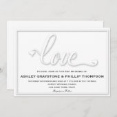 Faux Embossé Love Faire-part de mariage (Devant / Derrière)