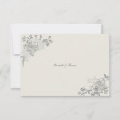 Faux Embossé Peony Classic Ecru Merci Mariage (Devant)