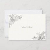 Faux Embossé Peony Classic Mariage Merci (Devant)