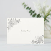 Faux Embossé Peony Classic Mariage Merci (Debout devant)