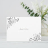 Faux Embossé Peony Formal Chic Mariage Merci (Debout devant)