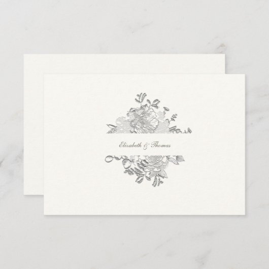 Faux Embossé Peony Formal Pearl Mariage Merci (Devant / Derrière)