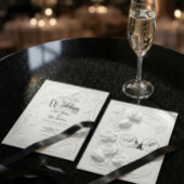 Faux Embossed 3D Relief Floral Formal Wedding Kaart