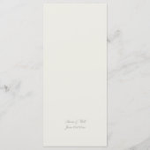 Faux Embossed Beaded Lijst Wedding Bar Menu (Achterkant)