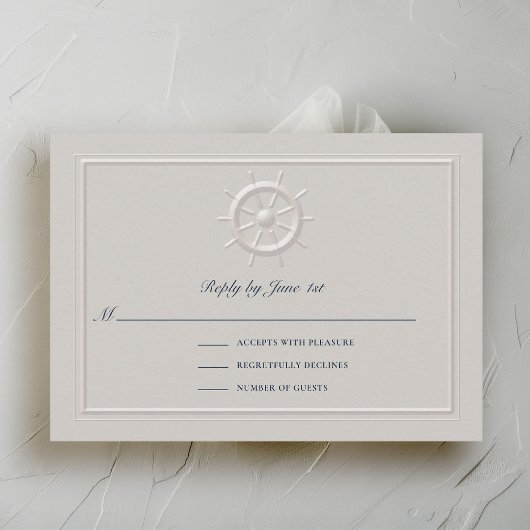 Faux Embossed Boat Helm Coastal Wedding Response