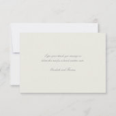 Faux Embossed Ecru kralen formele bruiloft Dank u Bedankkaart (Achterkant)