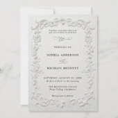 Faux Embossed Floral Wedding Invitation (Devant)