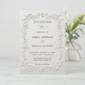 Faux Embossed Floral Wedding Invitation (Debout devant)