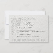 Faux Embossed Floral Wedding RSVP Card (Devant)