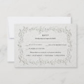 Faux Embossed Floral Wedding RSVP Card (Devant)