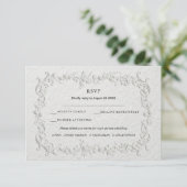 Faux Embossed Floral Wedding RSVP Card (Debout devant)