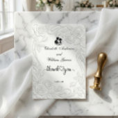 Faux Embossed Floral White 3D Sculpture Effect Bedankkaart