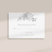 Faux Embossed Peony Mariage Formel Ivoire Carte RS