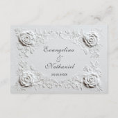 Faux Embossed Roses Script Reception Wedding Informatiekaartje (Achterkant)