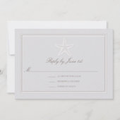 Faux Embossed Starfish Coastal Wedding Response (Voorkant)