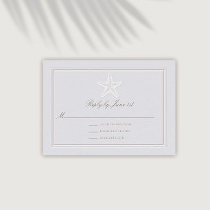 Faux Embossed Starfish Coastal Wedding Response
