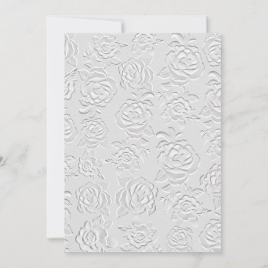 Faux Embossed White Roses Wedding Invitation (Dos)