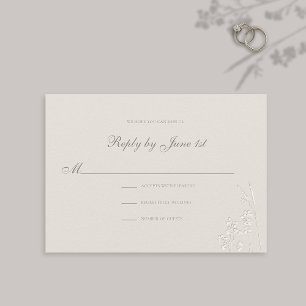 Faux Embossed Wildflowers Classic Wedding Response