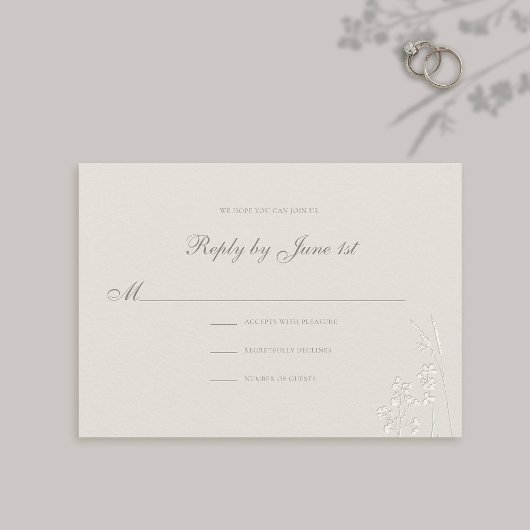 Faux Embossed Wildflowers Classic Wedding Response