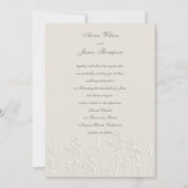 Faux Embossed Wildflowers Ecru Classic Wedding Kaart (Voorkant)