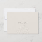 Faux Embossed Wildflowers Ecru Wedding Bedankt (Voorkant)