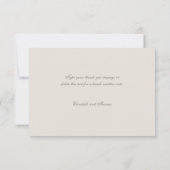 Faux Embossed Wildflowers Ecru Wedding Bedankt (Achterkant)