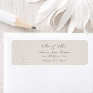 Faux Embossed Wildflowers formele bruiloft reactie Etiket