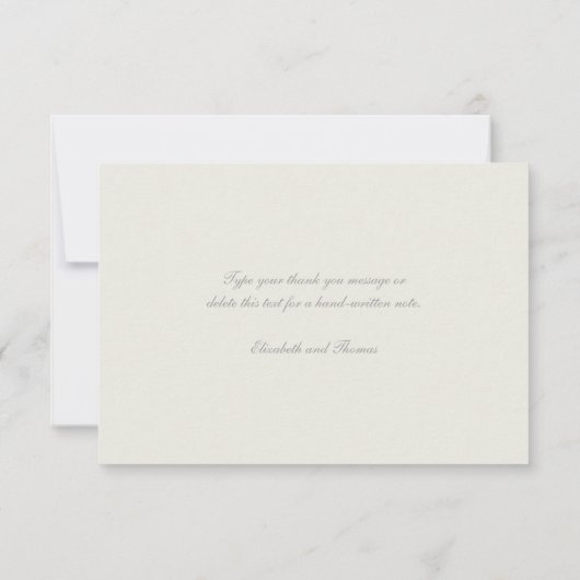 Faux Embossés Ecru perlé Merci Mariage officiel (Dos)