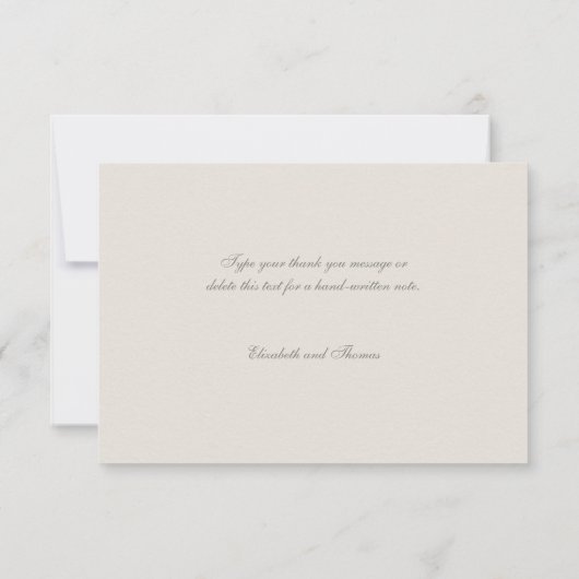 Faux Embossés Fleur sauvage Ecru Mariage Merci (Dos)