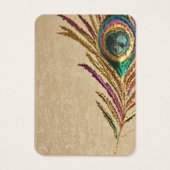 Faux Embroided Peacock Feather Earring Holder Visitekaartjes (Achterkant)