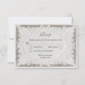 Faux Embroidery Timeless Lace QR Code Wedding RSVP (Devant)