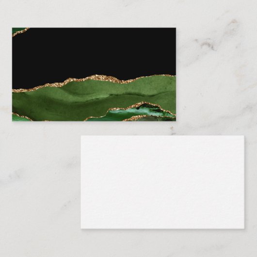 Faux Emerald Green Marked Agate Contemmodern Informatiekaartje (Voorkant / Achterkant)