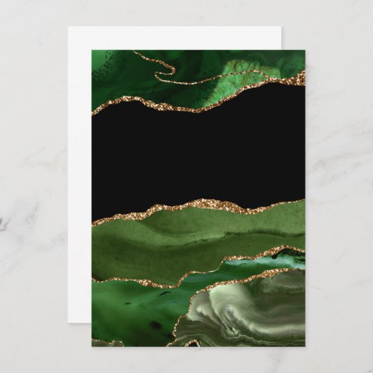 Faux Emerald Green Marked Agate Contemmodern Menu (Voorkant / Achterkant)