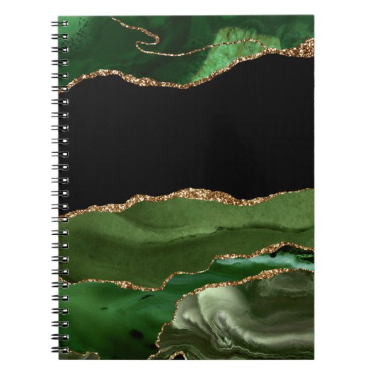 Faux Emerald Green Marked Agate Contemmodern Notitieboek (Voorkant)